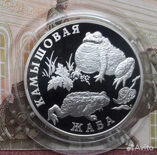 Серебро РФ Красная книга 1 рубль 2004г