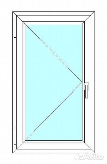Окно veka WHS60, 1 ств., 2-кам. с/п, 700x1000