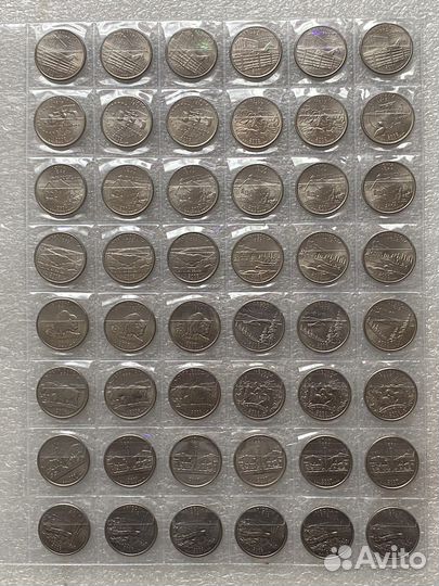 Монеты США квотеры, штаты, парки