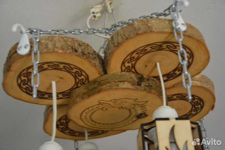 Люстра из дерева ручной работы