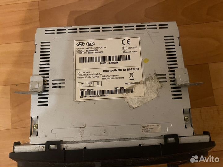 Магнитола hyundai kia 96560-3U500WK