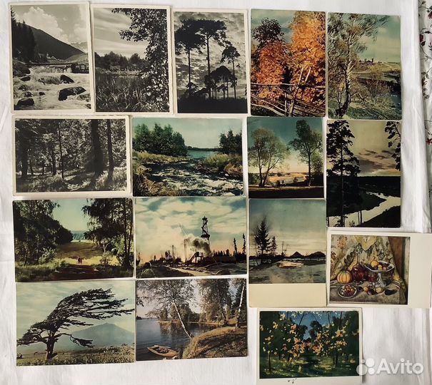 Открытки городов, пейзажей,картин30-70гг