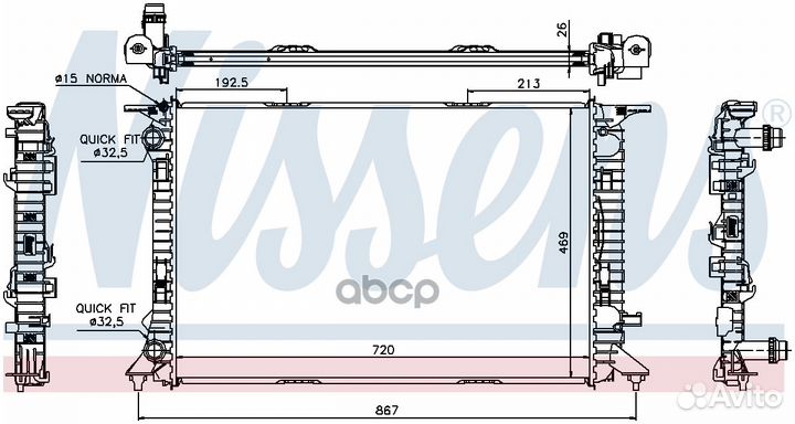 Радиатор audi A4 1.8-2.0/D 07- / A5 1.8-2.0/D