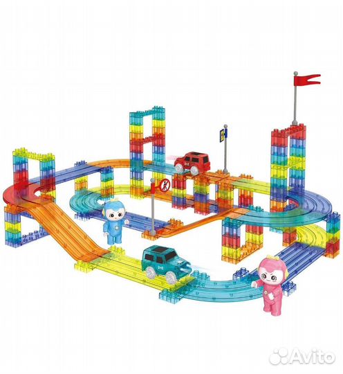 Трек магнитный с машинками новый