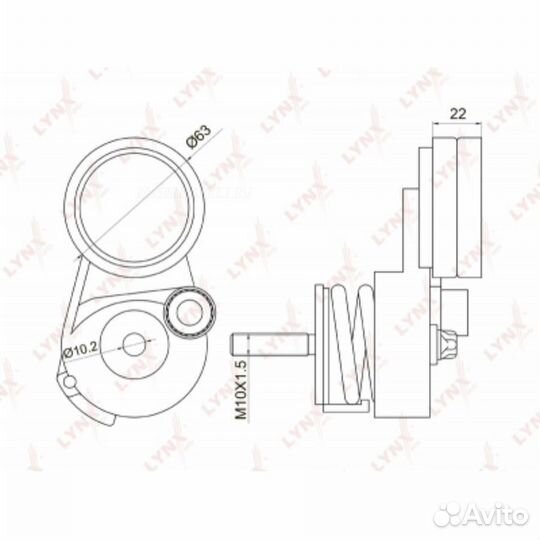 Lynxauto PT-3033 Ролик натяжной навесного оборудов