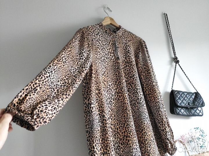 Коктейльное платье 46 48 hm новое леопард