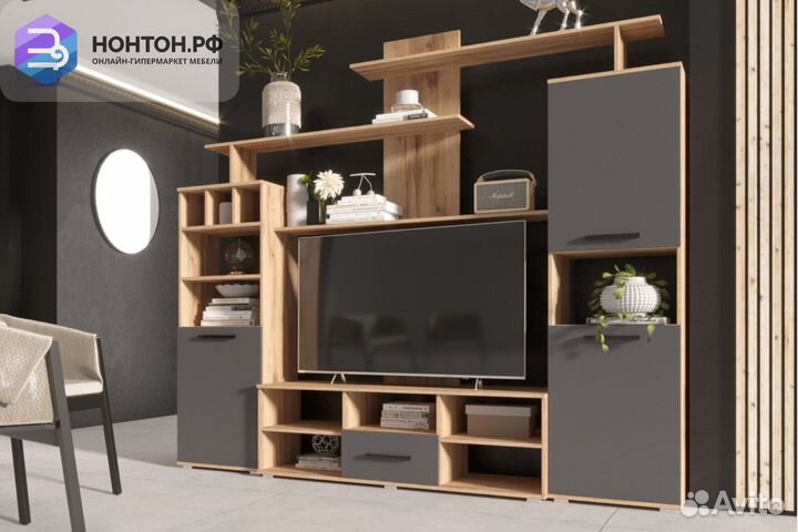 Гостиная Мини-2 дуб крафт / графит