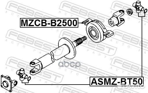 Подшипник опоры карданного вала mzcbb2500 Febest