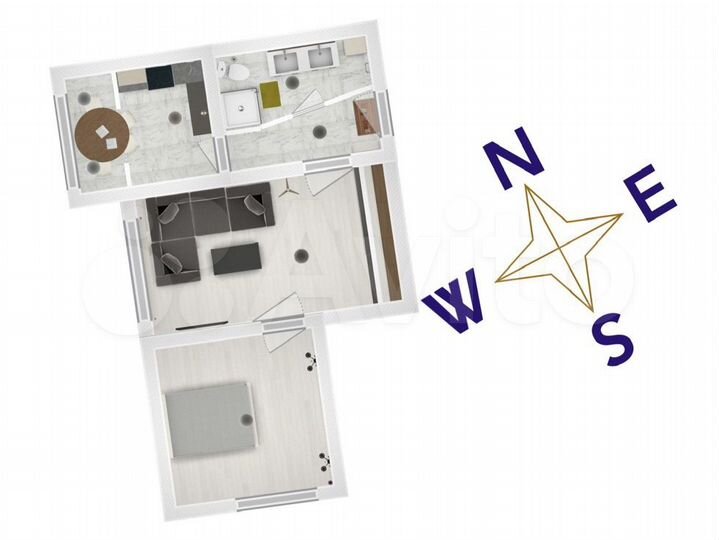 2-к. квартира, 40,9 м², 5/5 эт.