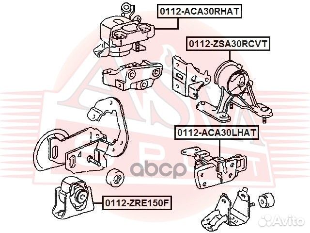 Подушка двигателя 0112ZSA30rcvt asva