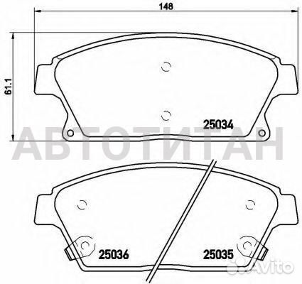 Колодки тормозные, передние Opel astra GTC J 10/11- / Opel astra J 12/09- / Opel astra J Saloon 06/1