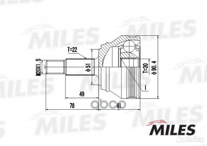 Шрус VW G1/G2/G3/passat/polo/seat toledo 1.6-2