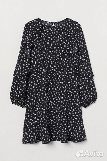 Платье цветы оборки H&M 40