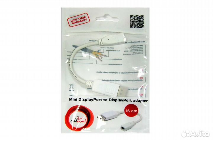 Переходник шт. DisplayPort - гн. mini DisplayPort