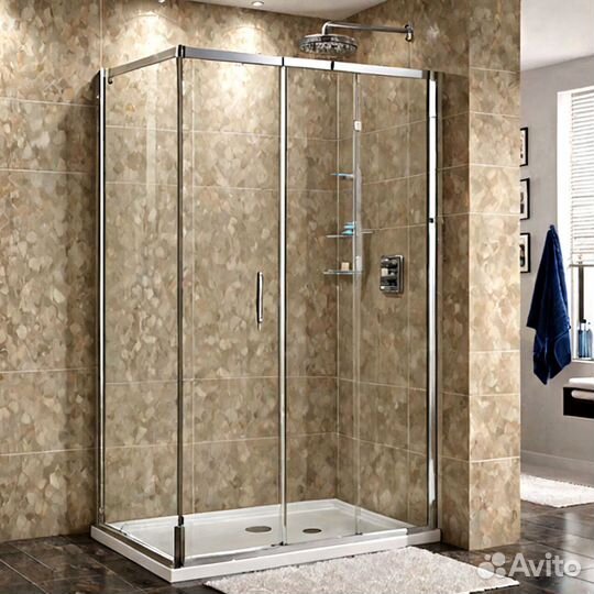 Душевые стеклянные ограждения с установкой