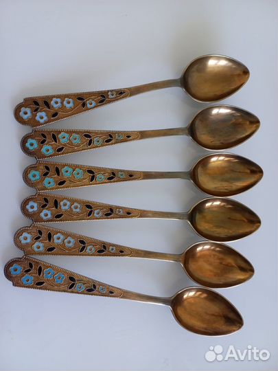 Комплект ложек - серебро 875 - 137 грамм - СССР