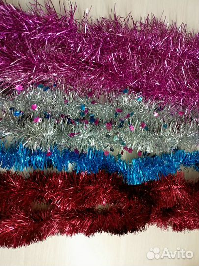 Мишура новогодняя новая,дождь,набор звезд новогодн