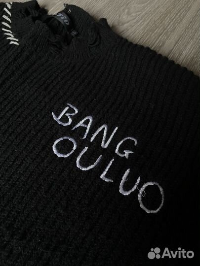 Рванный свитер черный унисекс оверсайз yk2