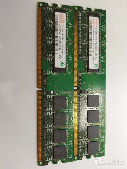 Оперативная память ddr2 2х512, 1 гиг