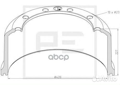 066.439-00A торм.барабан 420x180/196 H227 d3