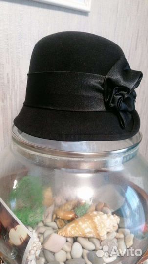 Шляпа женская чёрная шерсть