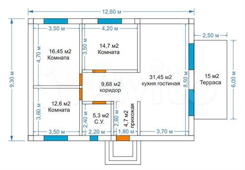 Дом 117,8 м² на участке 6 сот.