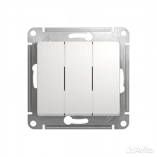 Выключатель Schneider Electric Glossa 3-клавишный, 10А, белый