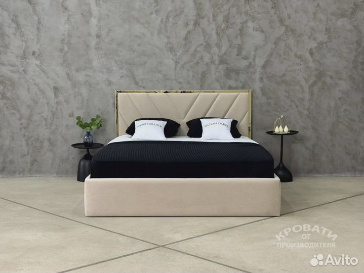 Кровать двуспальная премиум-класса с местом для хранения 160x200
