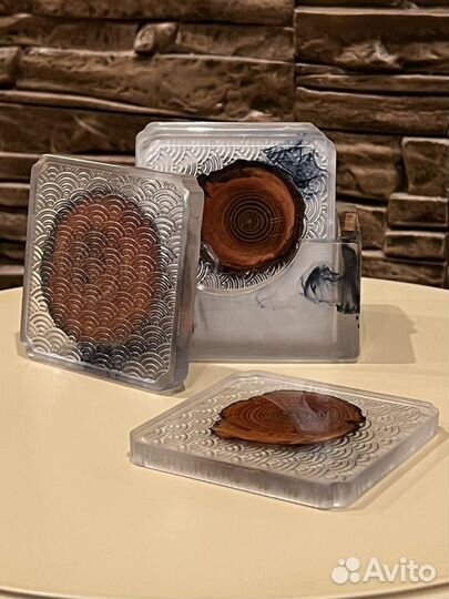 Подставки под чашки из эпоксидной смолы