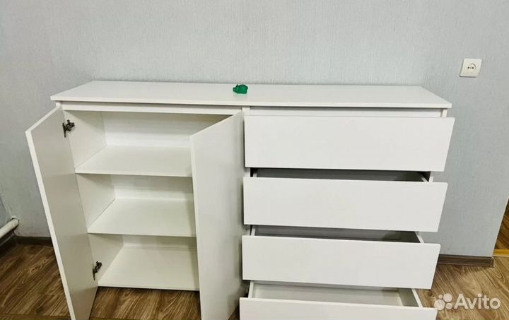 Комод широкий белый 1.6м