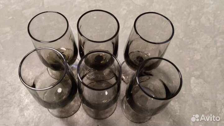 Набор рюмок мини, цветное стекло СССР