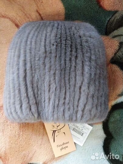 Шапка норковая вязаная