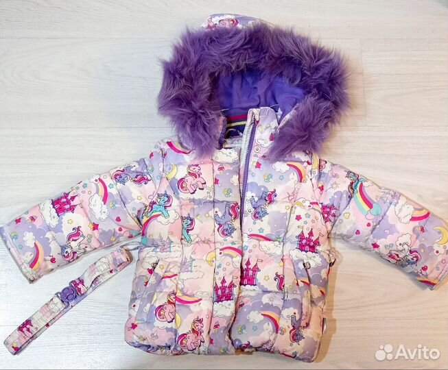 Зимний костюм с комбинезоном для девочки 92