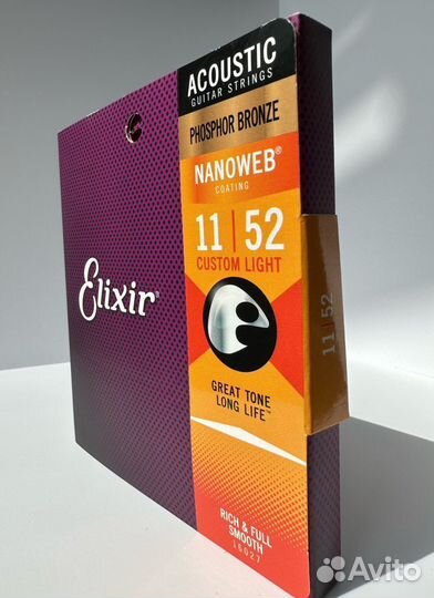 Cтруны Elixir для акустической гитары 11-52 P B