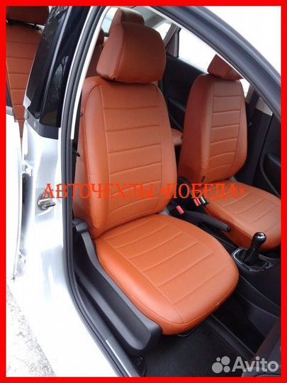 Чехлы Volkswagen Polo 2 из экокожи коричневые