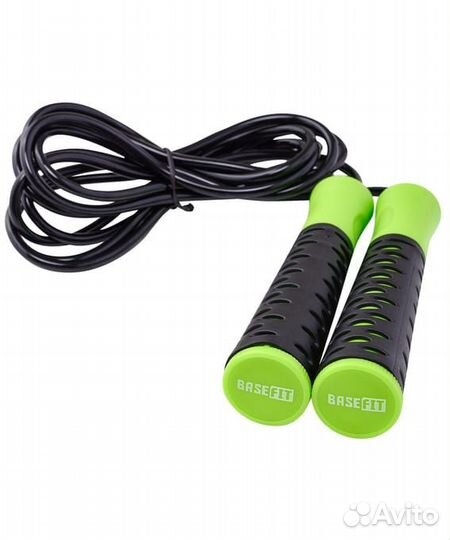 Скакалка 3,05 м, с нескользящей ручкой, черный/зел