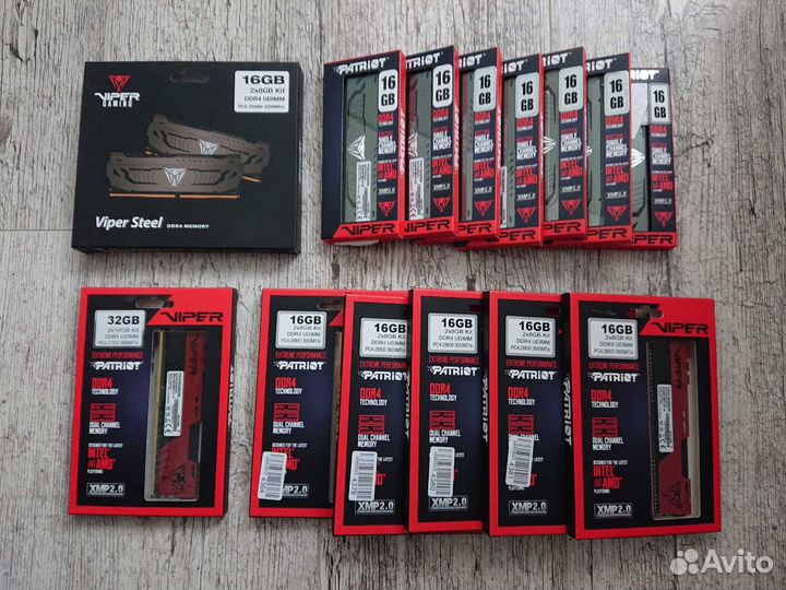 Брендовая память DDR4 16-32Gb 2666-3733Mhz