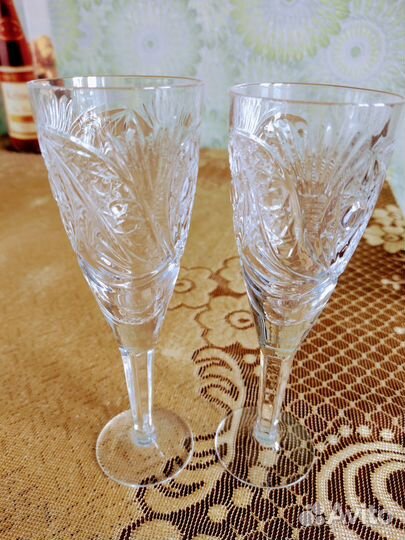 Фужеры, рюмки, стаканы хрустальные