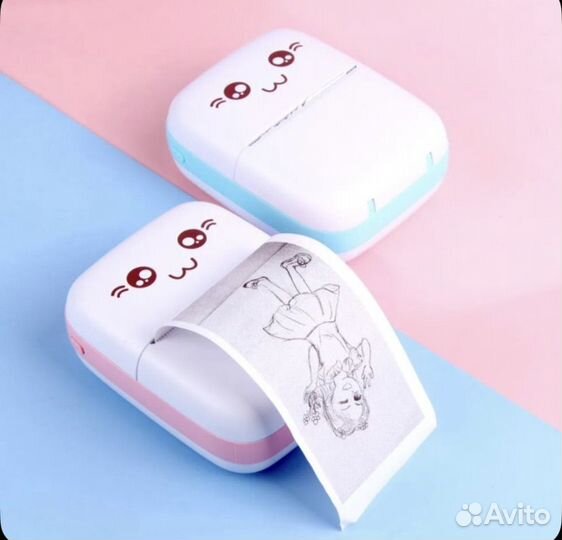 Портативный мини термопринтер, фотопринтер