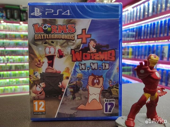 Worms Battlegrounds + Worms W.M.D PS4 (Новый)