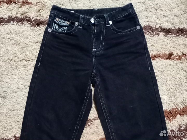 Джинсы true religion черные широкие