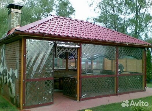 Мягкие окна для беседки пвх шторы