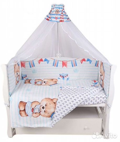 Бортики, одеяло, подушка, балдахин, постельное бел