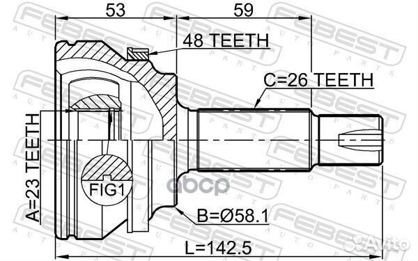 Шрус наружный 23x58.1x26 3510EC7A48 Febest