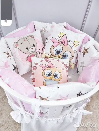 Комплект бортиков с одеялом для кроватки малыша