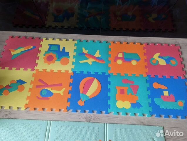 Коврики пазлы, вставыши: Транспорт, Сладости, Рыбы