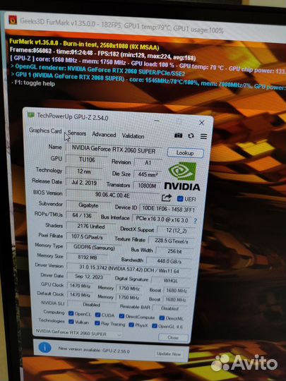 Видеокарта gigabyte RTX 2060 super windforce 8G