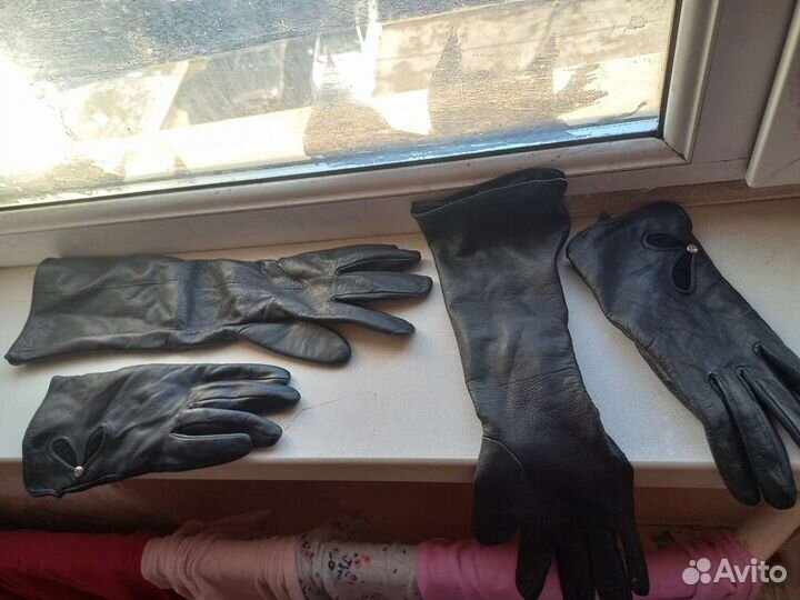 Перчатки женские кожаные