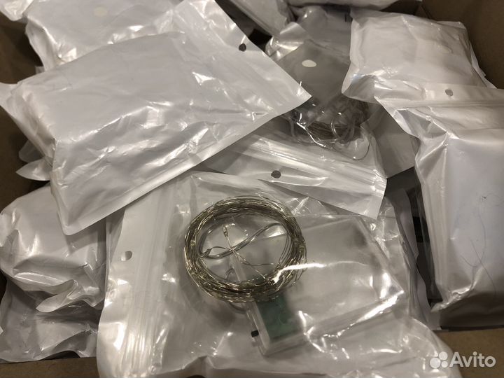 Гирлянда-нить роса 2/5/10м, на батарейках, много