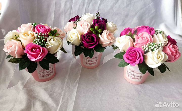 Букеты из мыльных роз